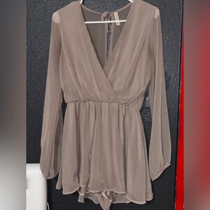 Final Touch Women's Taupe Romper